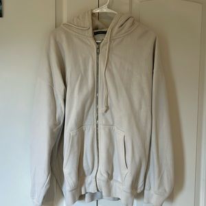 Brandy Melville John Galt Full Zip Hoodie in Cream